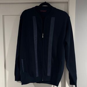 Men's Navy Zip-Up Sweater